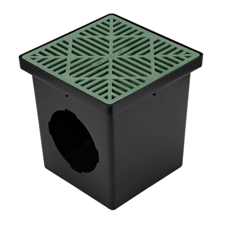 NDS 1212 Square Catch Basin Drain Grate, Diamond Design, Fits 12-Inch Catch Basin Drain, Risers and Low Profile Adapter, 12-Inch, Plastic, Green