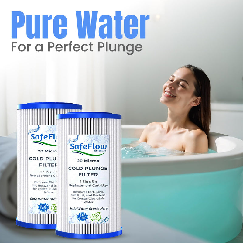 5" x 2.5" Cold Plunge Filter 20 Micron – Fits The Pod Ice Cold Plunge Water Chiller, Cold Plunge Filters, and Under Kitchen Sink Systems (6) 6