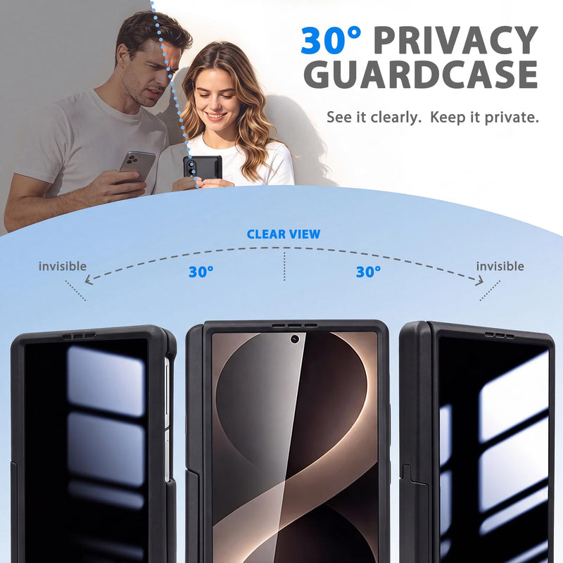 for Samsung Galaxy Z Fold 8 Wide Case with Invisible Kickstand | Privacy Screen Protector Full Body Hinge Protection Compatible with MagSafe Slim Magnetic Case for fold 8 Black