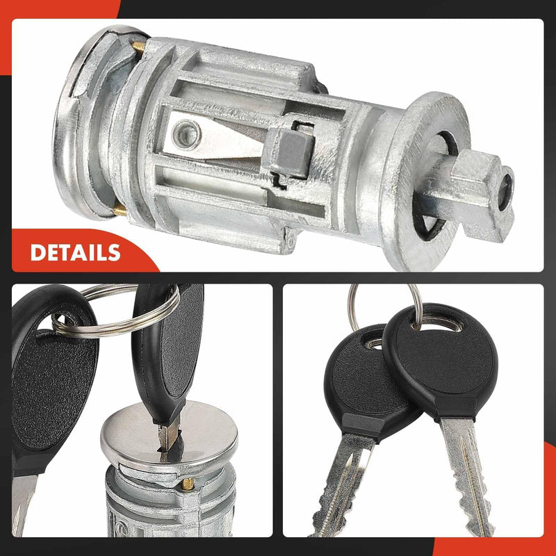 A-Premium Ignition Lock Cylinder with 2 keys Compatible with Dodge, Chrysler & Mitsubishi Vehicles - Ram 1500 2500 3500, Durango, Dakota, Aspen, Raider