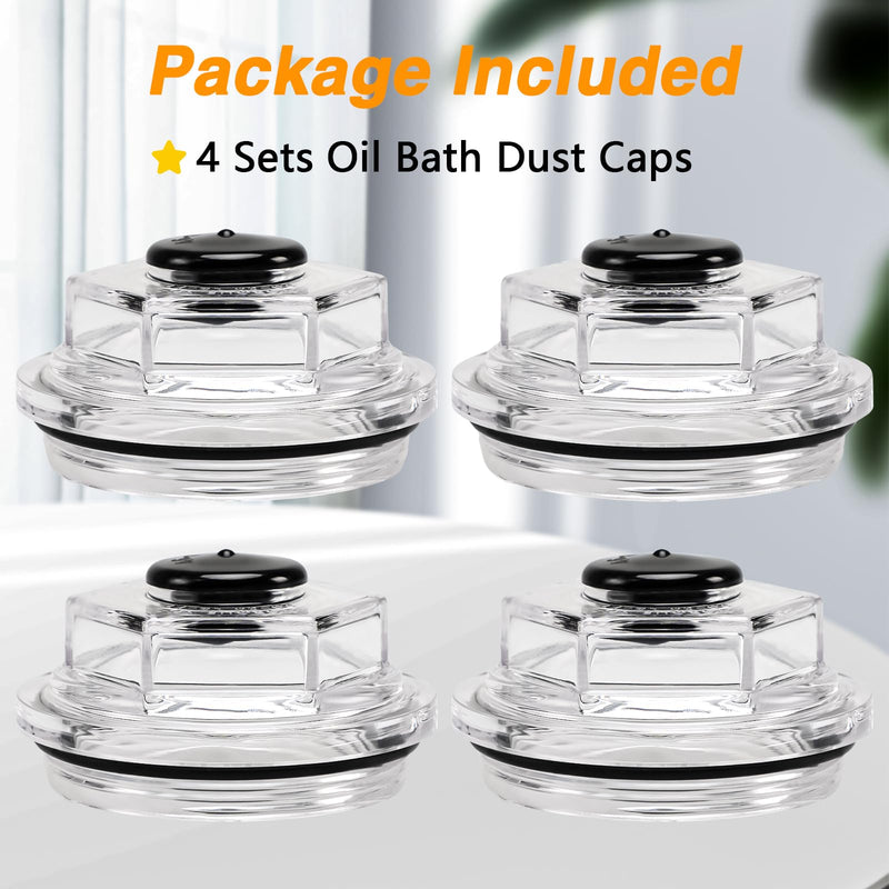 4pcs Oil Bath Dust Caps,2.75"-12Threads,Trailer Axle Cover Compatible with Dexter 6k-8K 8-218, 8-219, 8-232 General Duty Axles Built 1989 and older,Replace#:K71-038-00 2.75 Inches