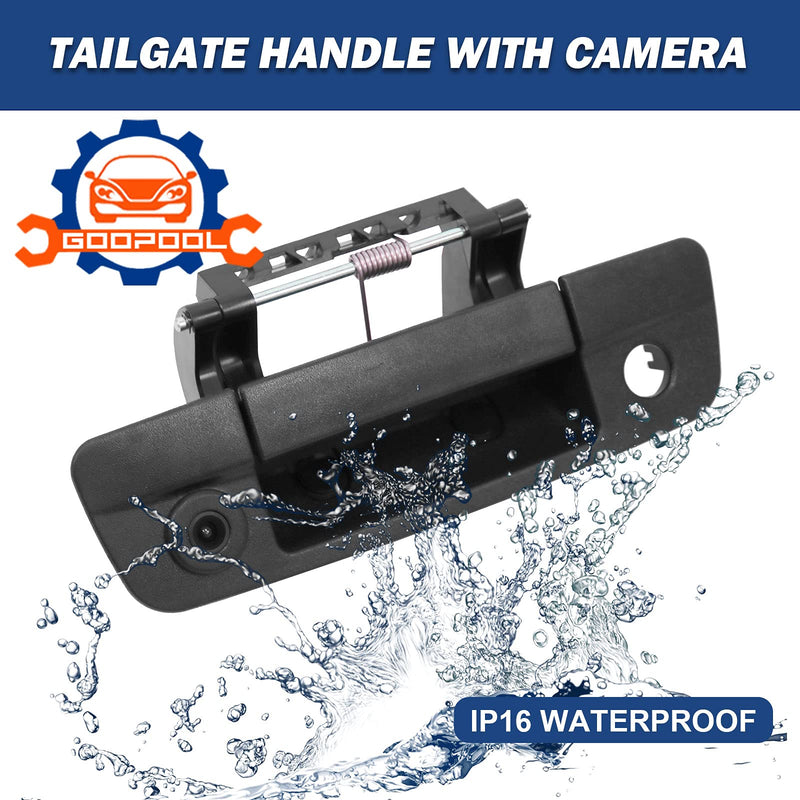 Tailgate Handle Backup Camera Rear View Compatible with 2009-2017 Dodge Ram 1500 2500 3500（RCA Connector）