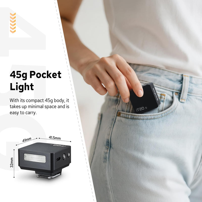 Godox iT20 S Flash for Sony, iT20-S Mini TTL Flash with Intuitive Screen | 1.5s Recycle, 700 Full Power Flashes, USB-C Charge, Built-in Battery, GODOX iT20S iT20 S Pocket Flash Speedlight iT20-S for Sony