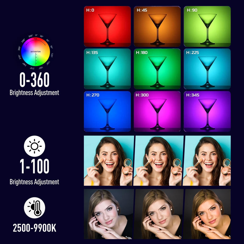 NA430 PRO RGB Light Wand Video Selfie Handheld Light Stick APP Control 2500k-9900K 24 Effects 2600mAh Rechargable for Photography Studio (NA430 PRO) NA430 PRO