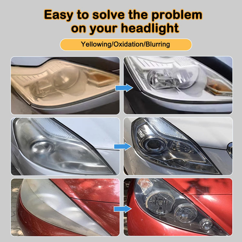 Car Headlight Restoration Polishing Kits Headlamp Repair Kits Car Light Polisher Cleaning Kits Ceramic Coating Spray Shiny Stuff（Only for Headlight Cleaner