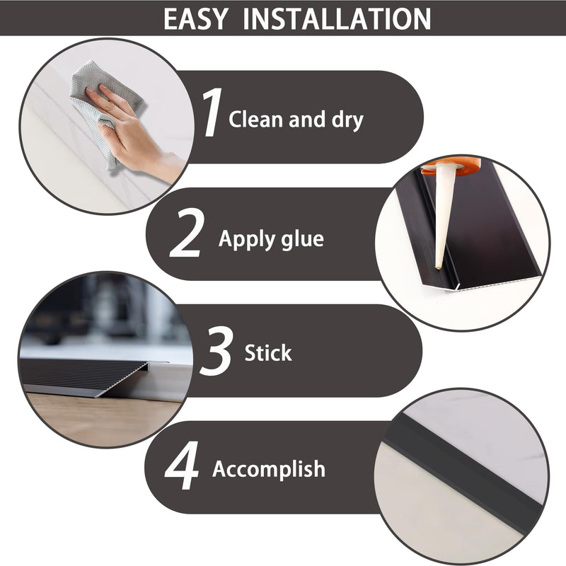 Lunghaa Aluminum Floor Transition Strip, Threshold Reducer for Doorway Ramp Tiles Laminate Planks, Bridge The Height Gap Between 0.3-1.6 inches (4.2 ft x 3.9 in, Matte Black) 4.2 ft x 3.9 in