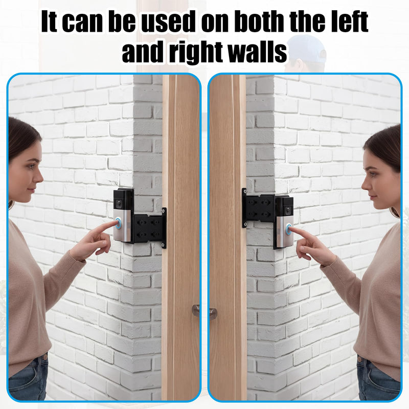 Novabright Aluminum Adjustable Doorbell Extender Compatible with Ring (2nd Generation) Brick Mount Extension Doorbell Mount Quality Aluminum Material for Brick Wall Visibility and Angle (1.5–4 Inch) 1.5–4 Inch
