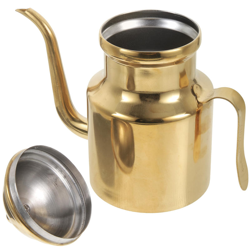 Cabilock 14oz Olive Oil Dispenser Bottle for KitchenGold Olive Dispenser Gold Stainless Oil Dispenser Bottle Vinegar Dispenser Can with Non-for Kitchen Gadgets, Air Fryer, Salad 14 Ounces Golden