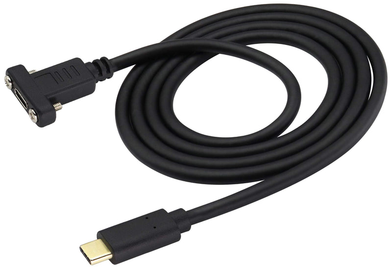 USB 3.1 Type C Panel Mount Extension Adapter Cable Gen 2 USB Type C 3.1 Female Panel Mount to Male Cable,Supports Charging,Data,Audio,Video Cable for Samsung Note10,MacBook Air(1M/3ft) 1M/3ft