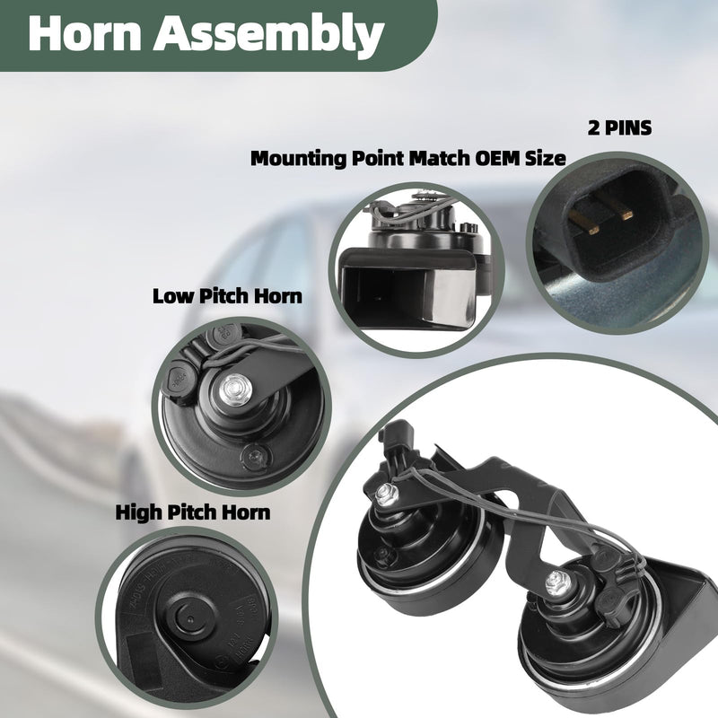 Horn Assembly With Bracket Compatible with Ford Explorer 2016 2017 2018 2019 Replace GB5Z-13832-A