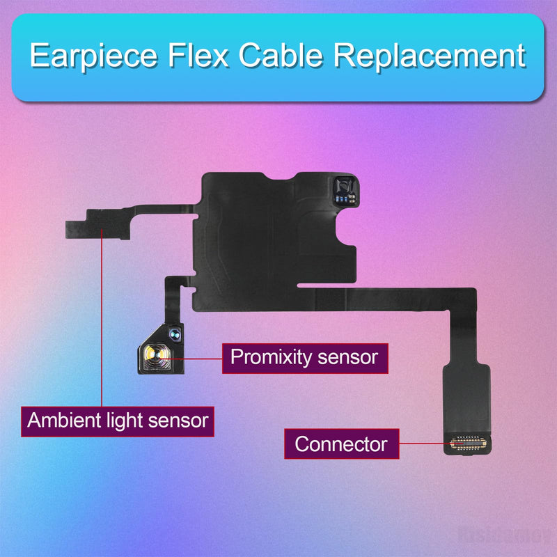 Earpiece Flex Cable Replacement for iPhone 14 Pro Ear Speaker Connector Repair for iPhone 14pro Proximity Ambient Light Sensor Fix for A2650 A2889 A2890 A2891 A2892