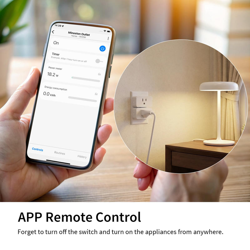 Minoston Zwave Plug, 800 Series with Energy Monitoring, Power Meter Z-Wave Outlet Switch, Z-Wave hub Required, Work with SmartThings, Wink, Vera, Z-Box Hub, Home Assistant (MP31ZP) LR 800S Energy Monitor Plug