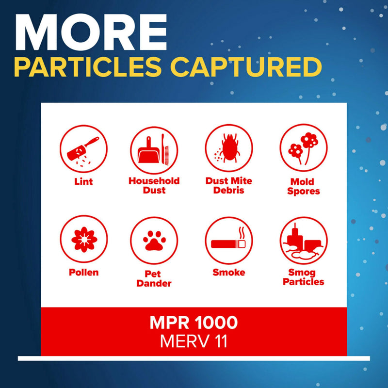 Filtrete 18x20x1 AC Furnace Air Filter, MERV 11, MPR 1000, Micro Allergen Defense, 3-Month Pleated 1-Inch Electrostatic Air Cleaning Filter, 2 Pack (Actual Size 17.81 x 19.81 x 0.81 in)
