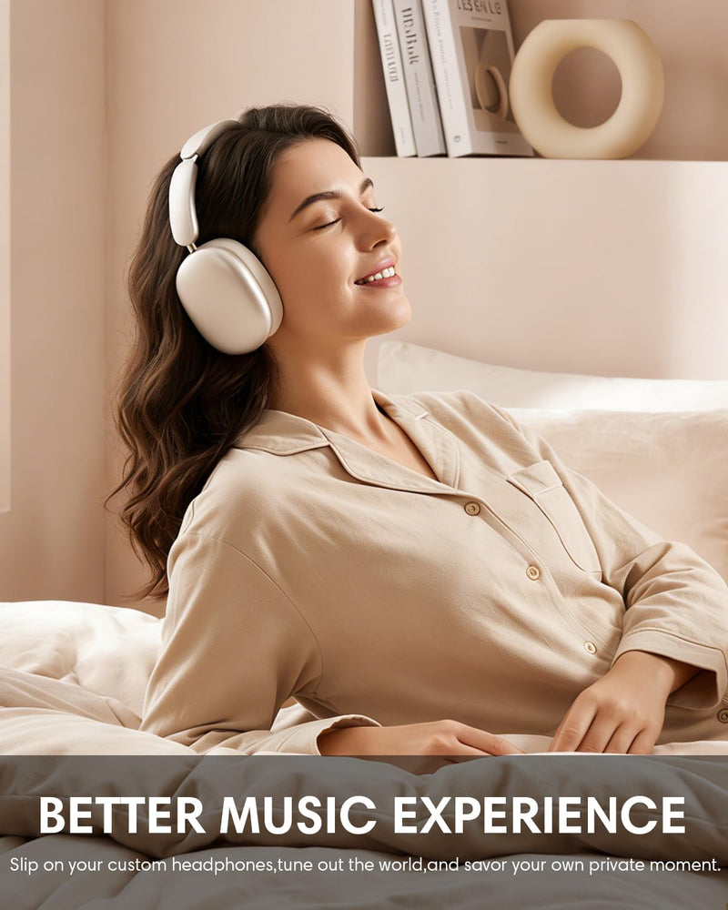 Wentronic Y02 Active Noise Cancelling Wireless Headphones, Starlight | Over-Ear, Bluetooth, 60H Playtime,Crystal Clear Calls, Hi-Res Audio, Big Bass, Foldable Lightweight for Travel Home Office