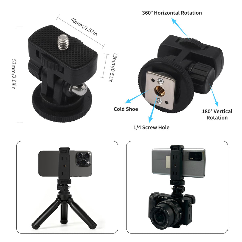 Camera Tripod Screw Adapter Kit 1/4 to 3/8 Adapter Tripod Accessories Attachments Hot Shoe E Clip for DSLR Camera 30PCS