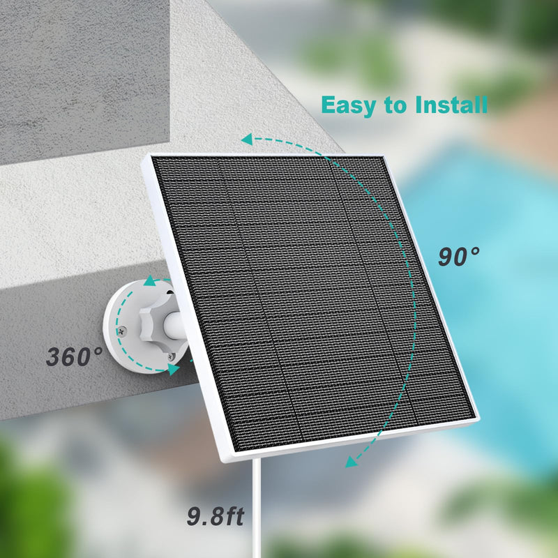 Solar Panel for Eufy Camera, 5W Solar Panel for Eufy Compatible with Eufycam 3/3C/2/2 Pro/2C/2C Pro/E/E20/E40/L20/L40, Solar Charger for Eufy Camera with USB-C Port, Micro USB Adapter, IP65 Waterproof 1