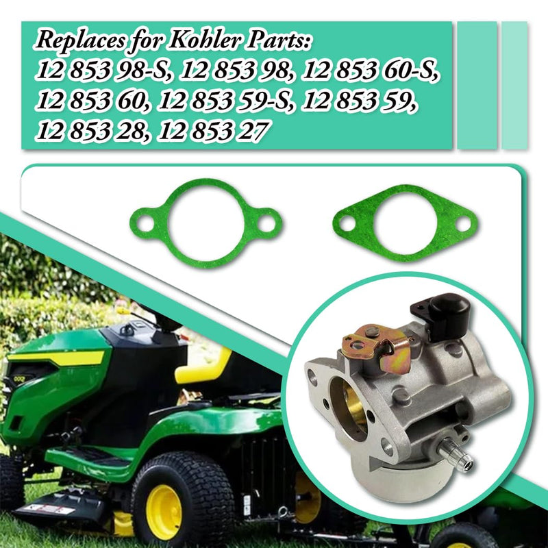 Carburetor and Gaskets Compatible with Kohler CH11 CH12.5 CH14 CV460 12-853-98-S Command Pro 11 12.5 14 15 CH12.5s CH11