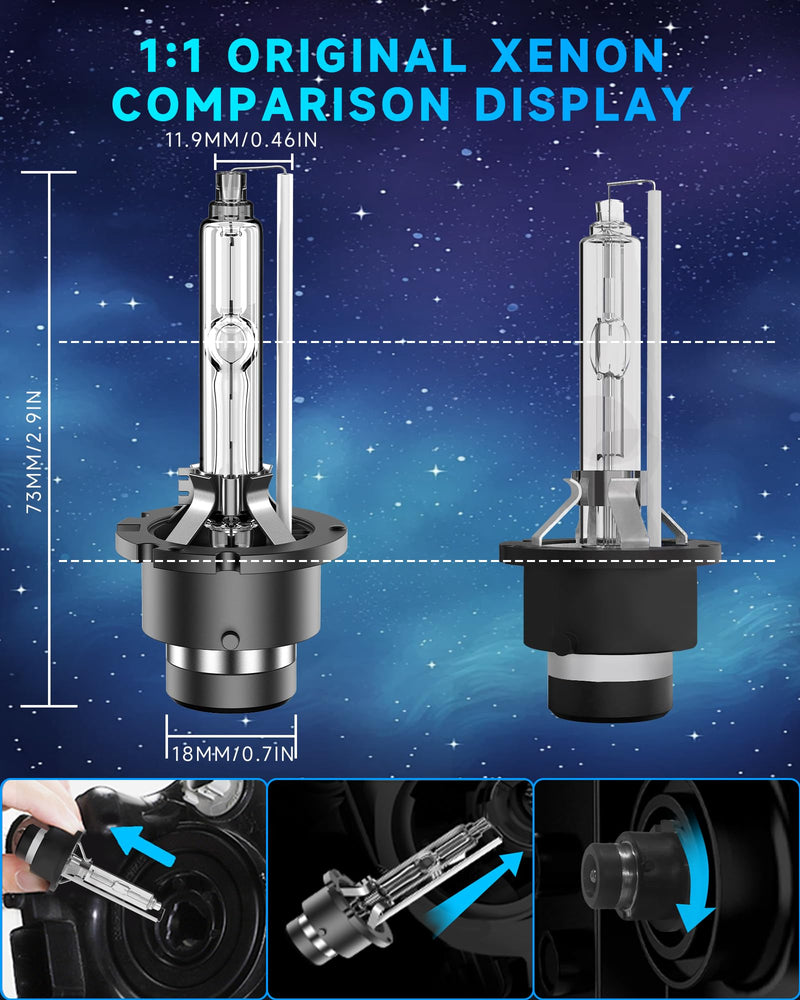  [AUSTRALIA] - Fit for Lexus 2010 2011 2012 2013 2014 2015 RX350 RX450H ES350 GS350 2007-2017 LS460 D4S HID Xenon Headlight Bulbs, High Low Beam Light Bulb, 6000K Cool White, Pack of 2