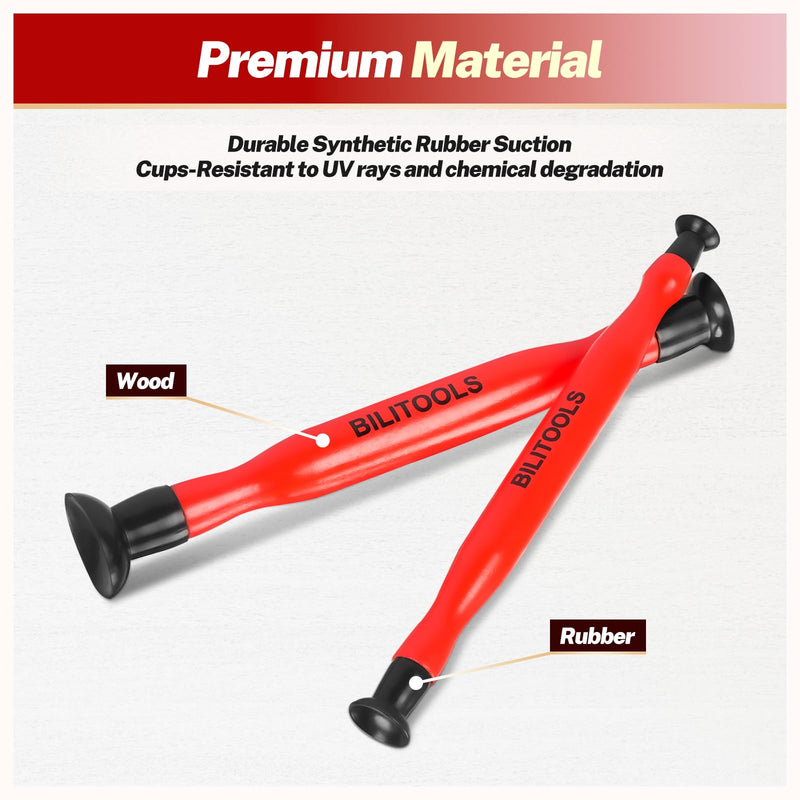 BILITOOLS 2PCS Valve Lapping Kit with 8 Suction Plates 4 Size, Valve Grinding Tool for Engine Maintenance (Red)