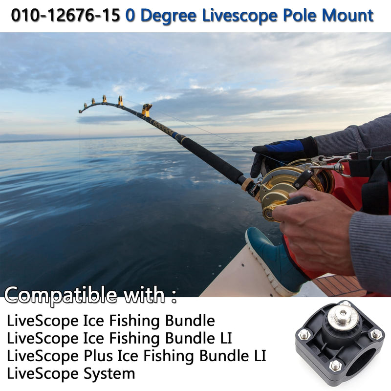 0 Degree Livescope Pole Mount Accessories Fit for Panoptix LiveScope LVS32 transducer, for Use with LiveScope Ice Fishing Bundle & LiveScope System Replace 010-12676-15 0101267615