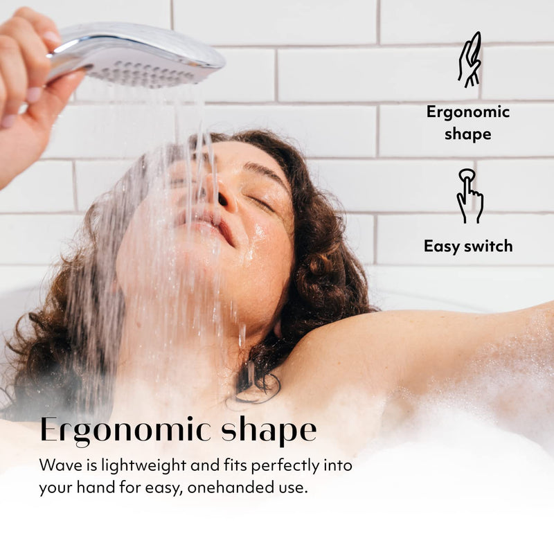 Womanizer Wave Multifunction Shower Head | Special Jet Water Powered Personal Massager | 2in1 Showerhead for Women | Control 3 Pattern Settings | Handheld Water Pressure Massage Tool | Black