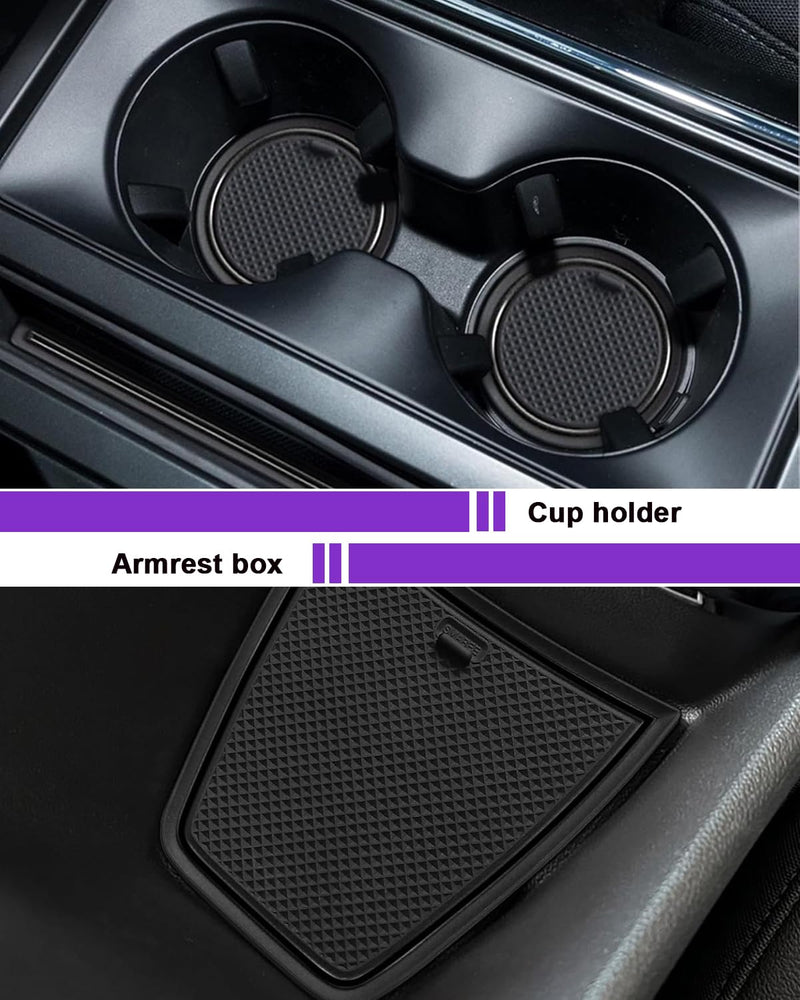 Center Console Insert Mats for Chevy Equinox 2018-2024 13Pcs Black | Silicone Cup Holder Coaster Insert Pads,Waterproof,Soft,Non-slip,for Chevrolet Equinox 2024 2023 2022 2021 for Equinox 2018-2024