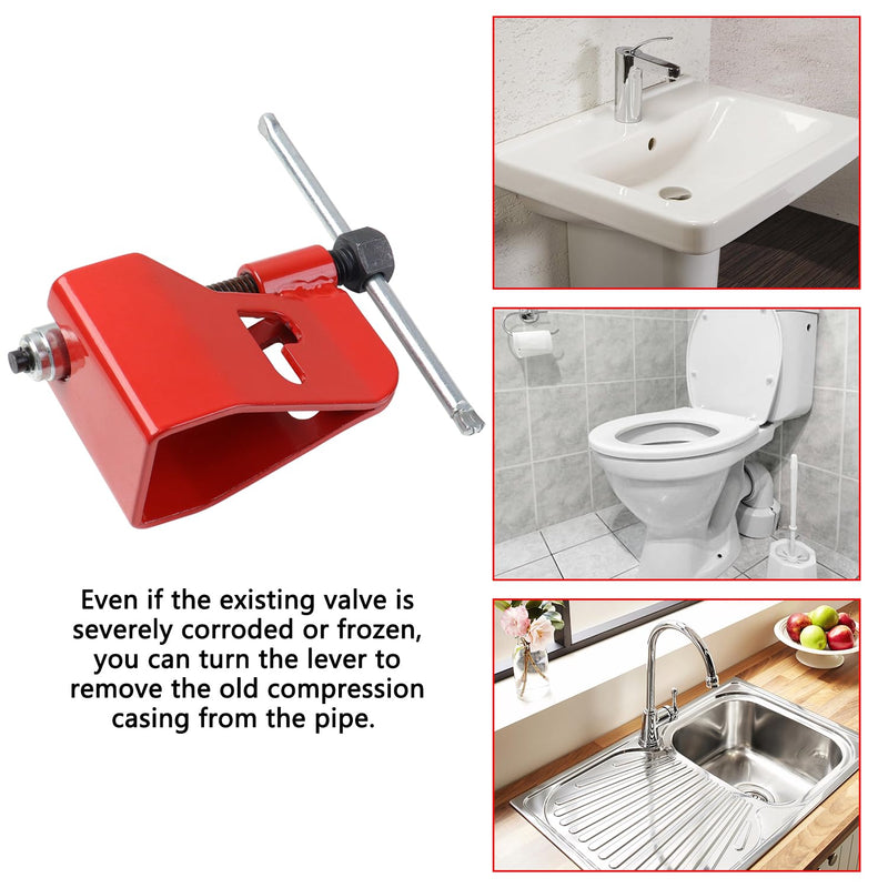 Compression Sleeve Puller Tool for Ferrule Puller for 1/2” Copper Water Compression Sleeve, 1/2-Inch Copper Tubing, Remove Ferrule & Nut of Pipe（4461）, Plumbing Tools Ring Removal Tool (Red) Red