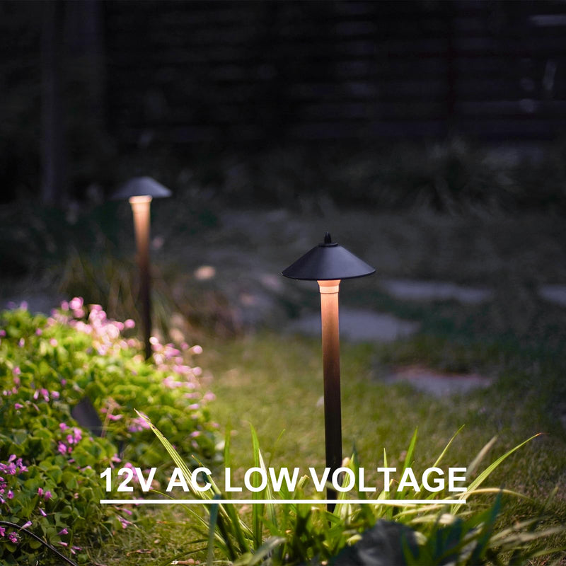 GOODSMANN Landscape Lighting Low Voltage Path Lights Floodlight Outdoor Lighting with Replaceable LED Bulb 1.2W 40 Lumens 2700K Brown 9121-11501-01A 1 Pack