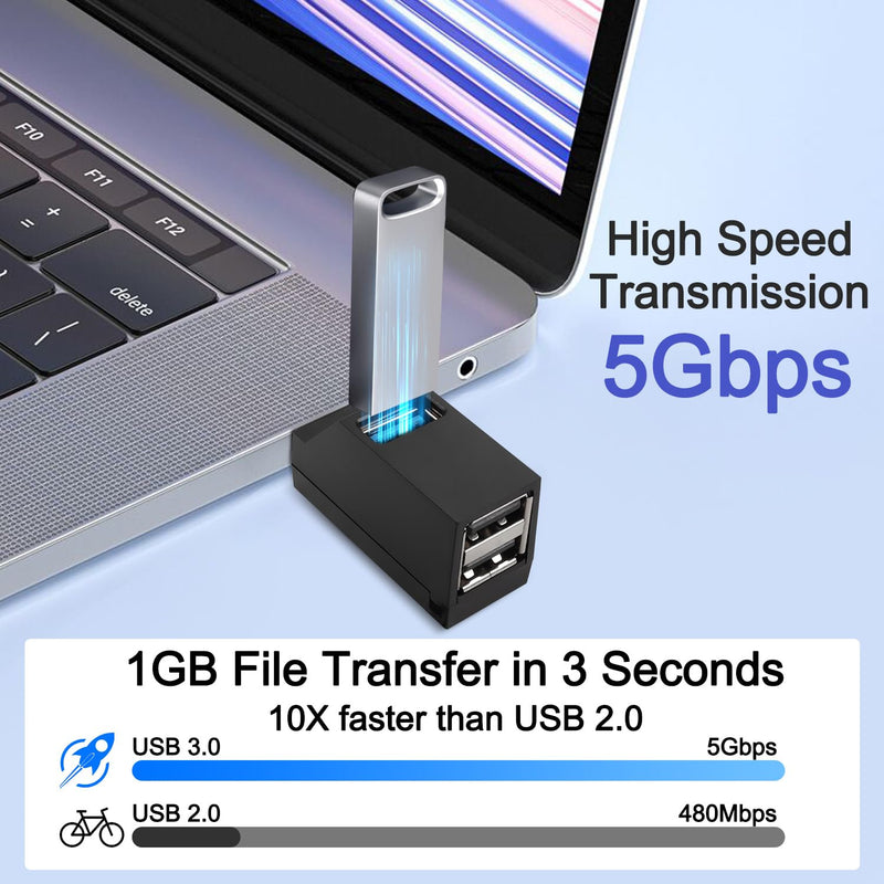USB3.0 Hub 3 Port Mini Portable High Speed Data Transfer,USB Splitter 1 in 3 Out for Connecting Mobile Hard Disk, U Disk, Camera, Mouse,etc
