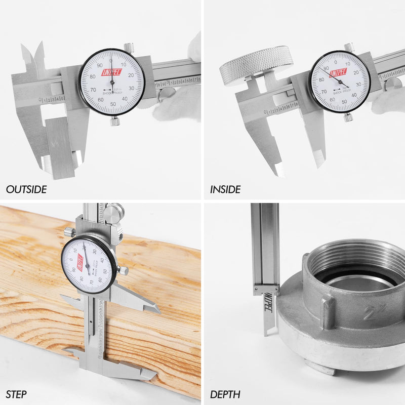 6 inch Dial Caliper, 0.001" Resolution | 0-6 inch Range, Stainless Steel,Shock-Proof Precision Vernier, Hard Carrying Case, For Machinists & DIY 0-6"