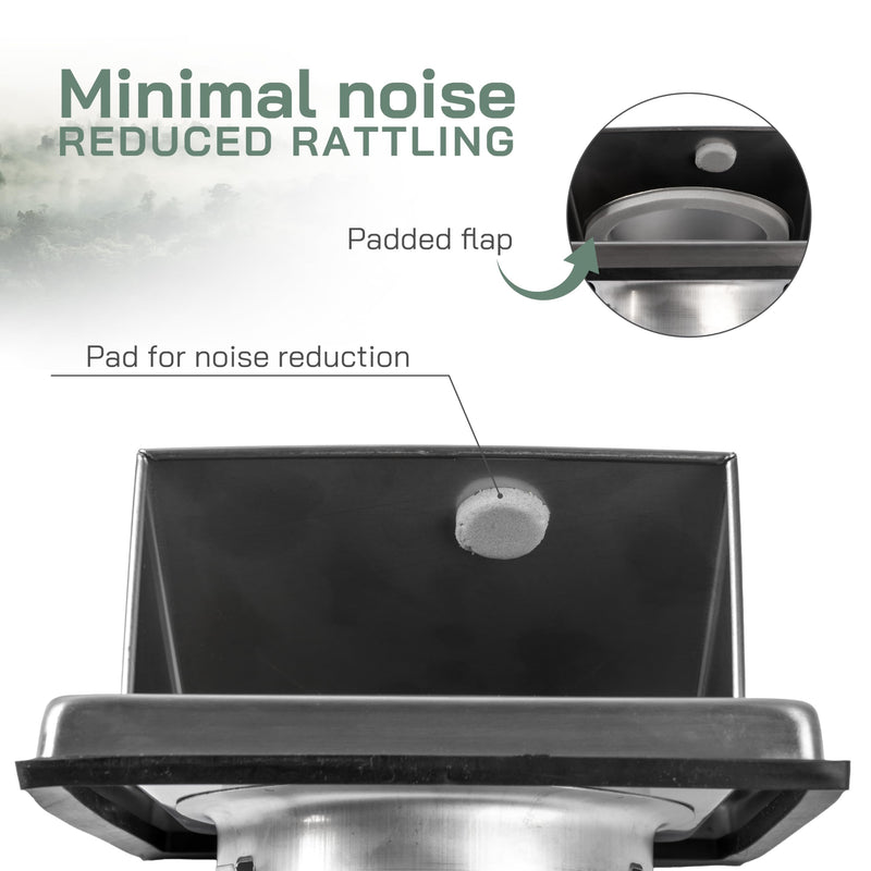  [AUSTRALIA] - Vent Systems 4 Inch Stainless Steel Dryer Vent Cover - Wall Vent Mounted Vent Hood with Backdraft Damper - Exhaust Air Ventilation Guard - HVAC Ducting Grille - Bathroom, Kitchen, Attic, Garage Rain Hood