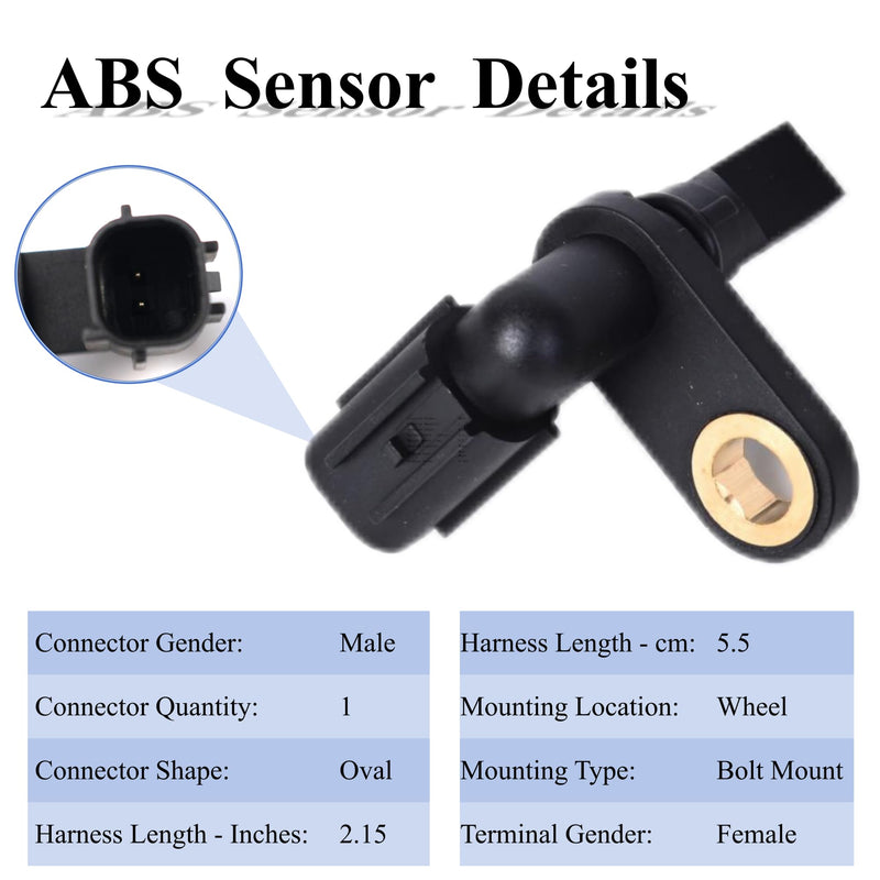 ABS Wheel Speed Sensor - Front Rear Left Right Fit for 2007-2017 Toyota Tundra Driver and Passenger Side ABS Sensor Replace# 89542-0C020 89543-0C020 Wheel Speed Sensor Set of 4 89542-0C020+89543-0C020
