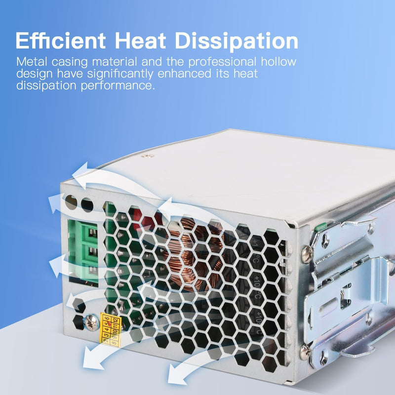 MAKERELE 120W 24V AC to DC DIN Rail Power Supply, 5 Amp EDR Power Switching Converter (120W 24V 5A) 120W-24V