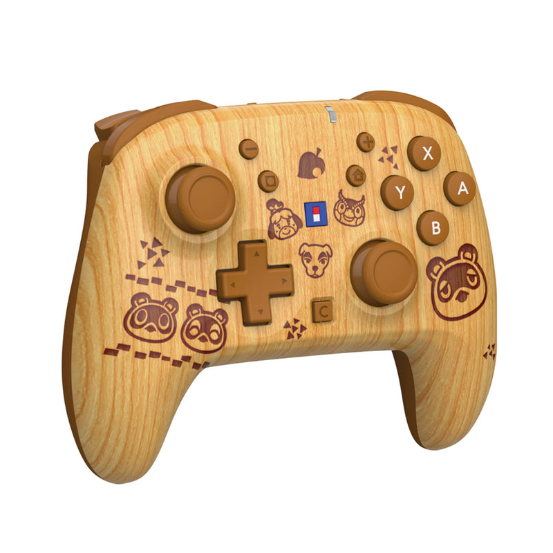 HORI Wireless HORIPAD Turbo (Animal Crossing Wood Brown) for Nintendo Switch 2 – Rechargeable Controller - Officially Licensed by Nintendo