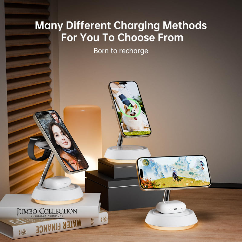 Mcdodo Wireless Charging Stand,3 in 1 Charging Station for Apple Devices 22.5W Max Charging Station for iPhone Multiple Devices for iPhone 15 14 13 12/AirPods 2 3 Pro/iWatch Ultra/8/7/SE/6/5/4/3/2 White