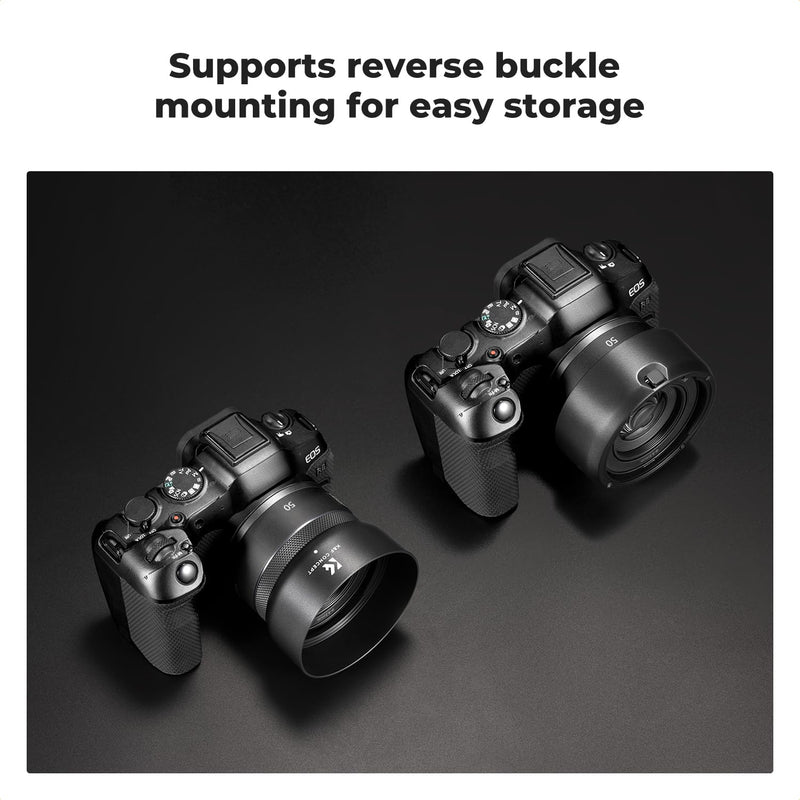 K&F Concept Lens Hood for Canon RF 50mm F1.8 STM Lens, Reversible Snap on Camera Lens Shade Replacement of Canon ES-65B Hood, Compatible with 43mm Filters and Lens Cap
