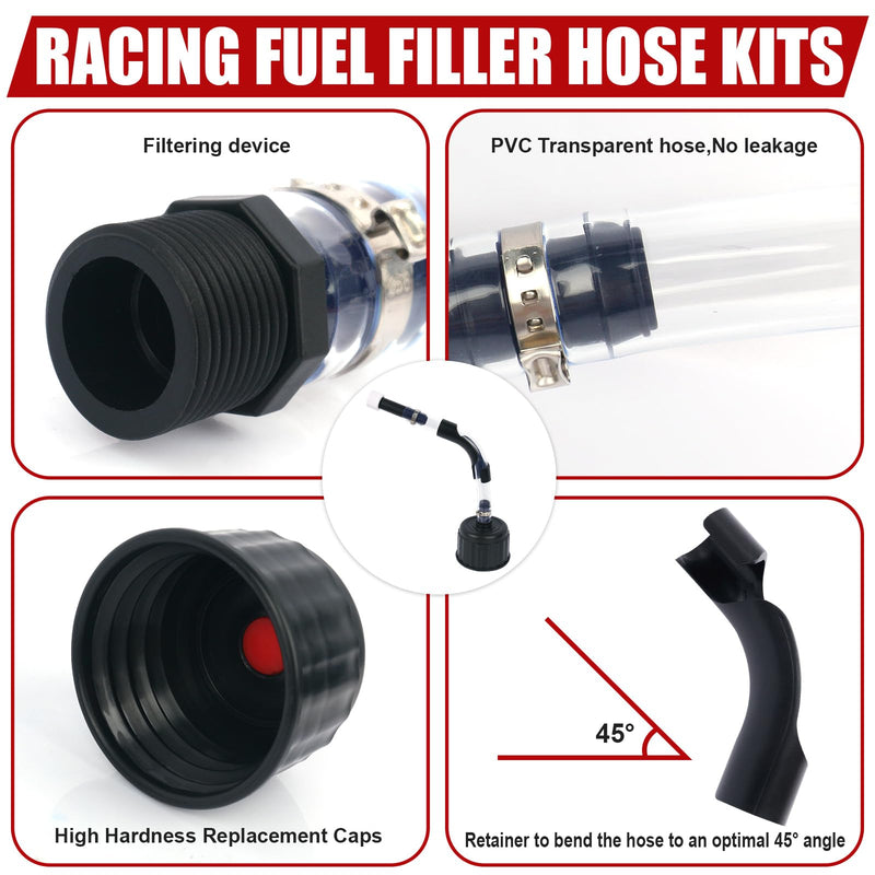 Racing Fuel Jug Hose and Cap kit, Racing Fuel Jug Cap for VP Racing Fuel Jug 5.5 Gallon, Racing Fuels 3042 Replacement Jug Cap, Gas Can Spout Hose Bender - 1Set