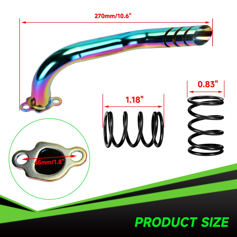 Mini Bike Exhaust Pipe Header Kit Compatible with Predator 212 224cc 196cc Non Hemi Coleman CT200U CT200U-EX B200R BT200X KT196 Go Kart Baja MB200 Axis M200 GX160 GX200 Engine Performance Parts A-Colorful