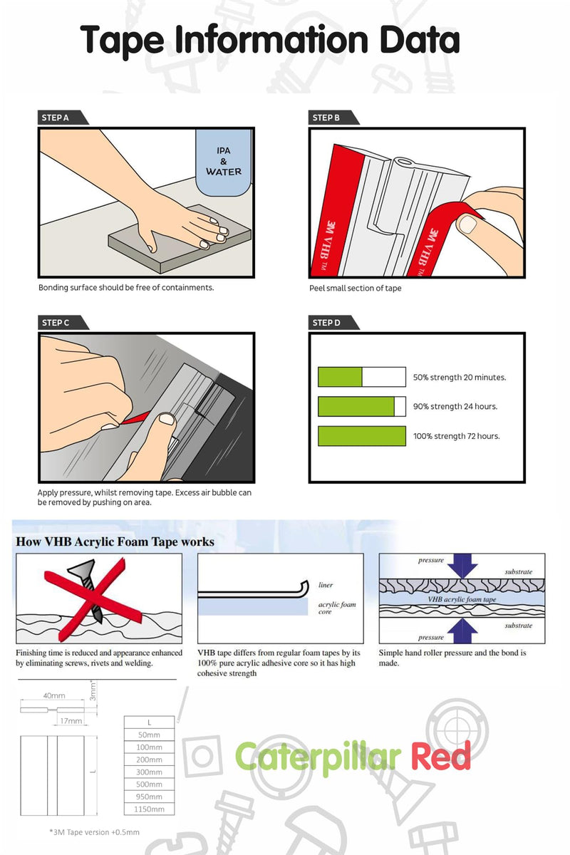 4x 200mm Clear Flexible Acrylic Hinges - Self-Adhesive, No Glue Required, Low Profile (7 7/8 in)