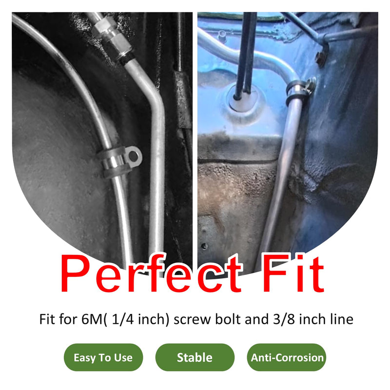 3/8" OD Fuel Line, 25FT Transmission Line, 3003 Grade Aluminium Tubing with 6 Clamps/Holders for Brake Line, Metal Gas Line, Refrigeration Equipment 3/8"OD-25FT
