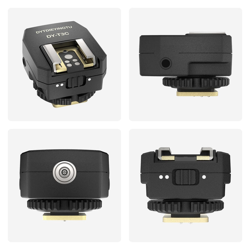 DY-T3C for Canon Camera Flash Hot Shoe Adapter Mount Top-Mounted Expansion Accessory: Multi-Flash synchronous Shooting with Cable Converter (DY-T3C 1PCS + PC Cable 1PCS) DY-T3C 1PCS + PC cable 1PCS