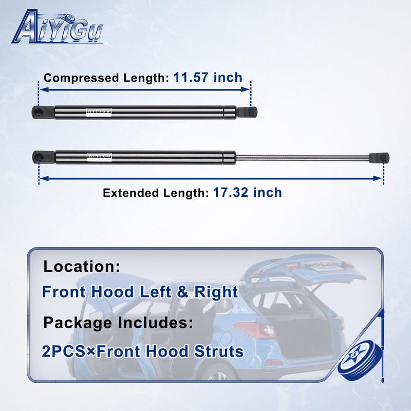 Front Hood Struts Shocks Lift Supports Gas Springs 4339 Compatible with Ford F-250 F-350 F-450 F-550 Super Duty 1999-2007, Ford Excursion 2000-2005 Replaces SG304029 Set of 2 PCS Bracket Bar