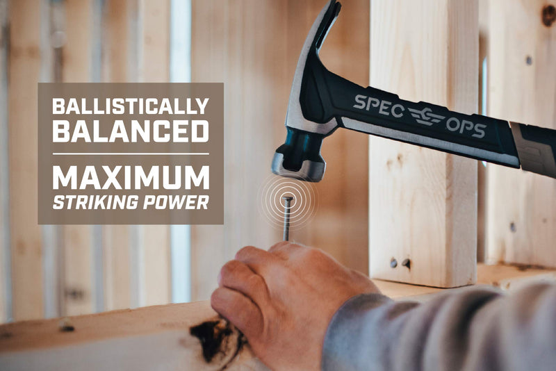 Spec Ops Tools Hammer Set for Carpentry & Demolition, Includes 20 oz Nailing Hammer, 22 oz Framing Hammer, Soft Mallet Cap 20 Oz Nailing Hammer, 22 Oz Framing Hammer Combo