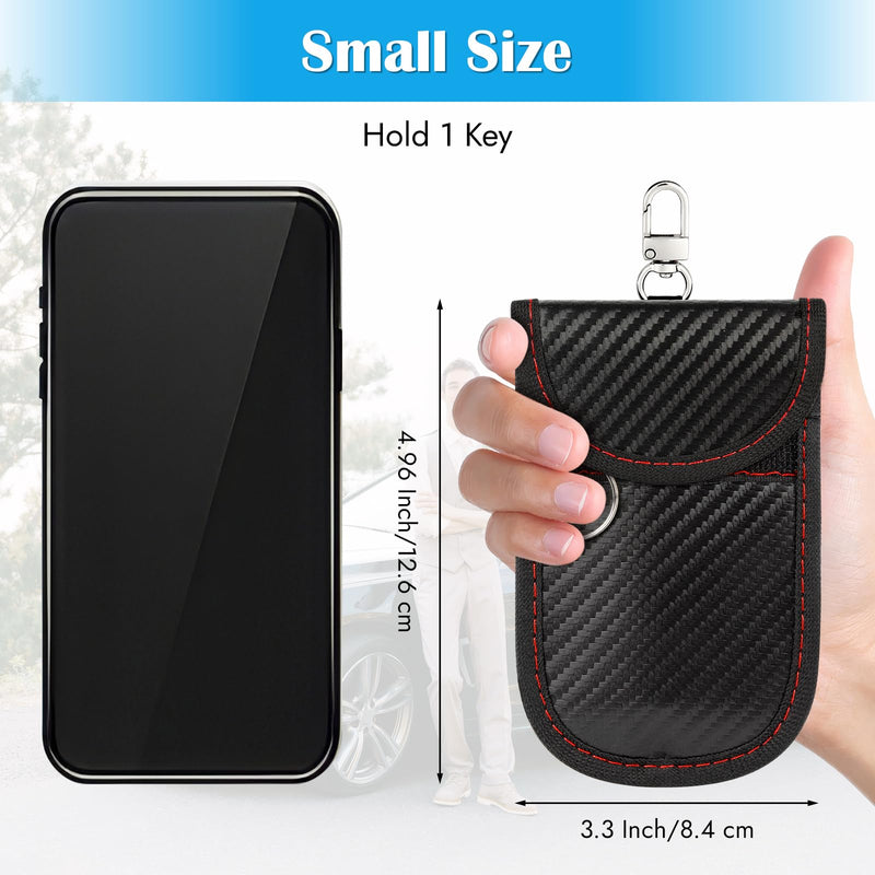 2 Pack Faraday Key Fob Protector, Premium Car RFID Signal Blocking Pouch, Secure Faraday Bag for Car Key Fob, Anti-Theft Case (Red+Blue, Small) Red+Blue