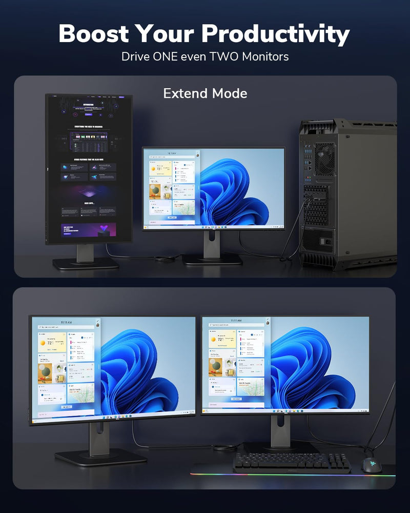 4K DisplayPort to HDMI Cable 30FT, 4K@60Hz, CL3 Uni-Directional DP to HDMI Cord Compatible for Dell, HP, Samsung and More