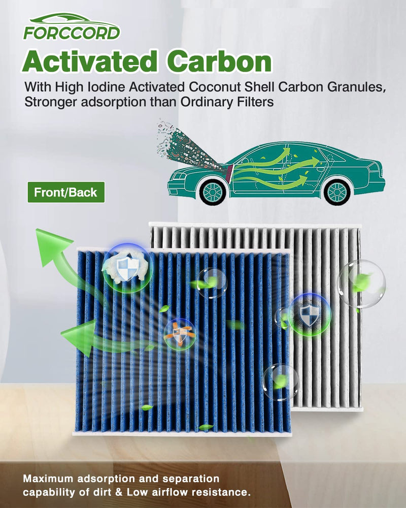 Cabin & Engine Air Filter Fit for Chevrolet Chevy Equinox 2018-2025 2026, GMC Terrain 2018-2025 2026 Activated Carbon Cabin Filter Replacement Air Filter CF11966 CA12260 Car Aaccessories CF11966&CA12260