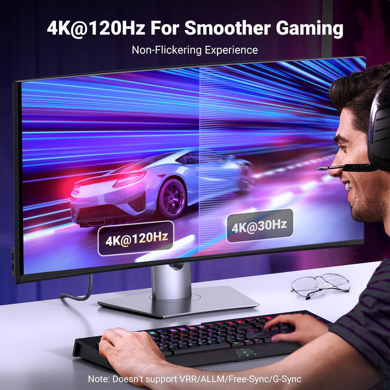 UGREEN 8K@60Hz 4K@240Hz Active DisplayPort to HDMI Cable, 6.6FT | Unidirectional DP 1.4 to HDMI 2.1 Cord Support 32.4Gbps, HDR, Dolby, HDCP2.3, Compatible with Monitor AMD NVIDIA HP HDTV