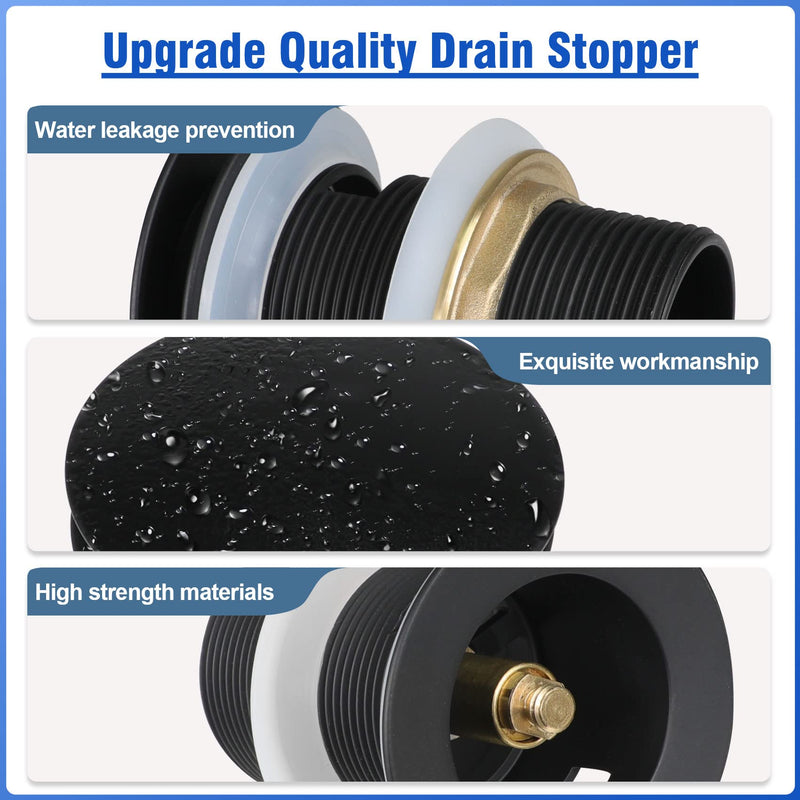 FERUERW Pop-up Drain Kit for Freestanding Bathtub Tub Drain/Stopper,Freestanding Bathtub Drain Stopper,Suitable for Most Freestanding Bathtub Matte Black