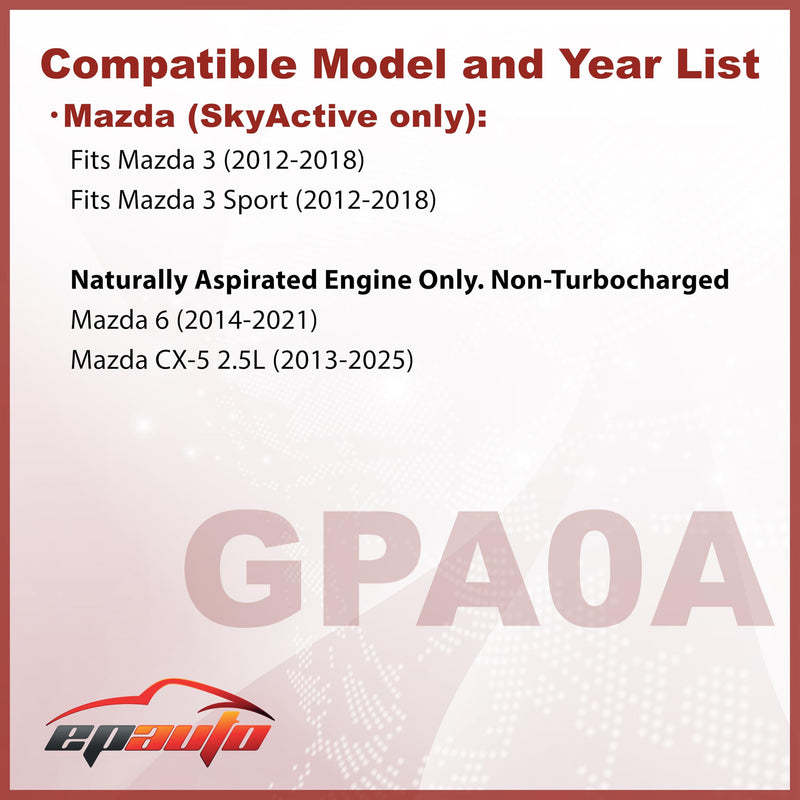 EPAuto GPA0A (PE07-13-3A0A) Engine Air Filter, Replacement for Mazda CX-5 2.0L/2.5L, Mazda 6, Mazda 3 – Fits SkyActiv and Naturally Aspirated Models (2012–2025)