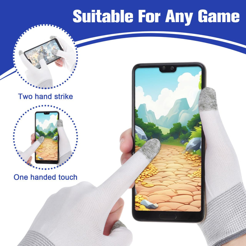 2 Pairs Finger Gloves for Gaming, Thumb Sleeves Mobile Gaming, | with Elastic Breathable Design Lightweight Comfortable Gloves for Esports and Billiards